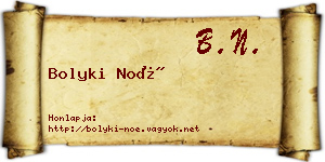 Bolyki Noé névjegykártya